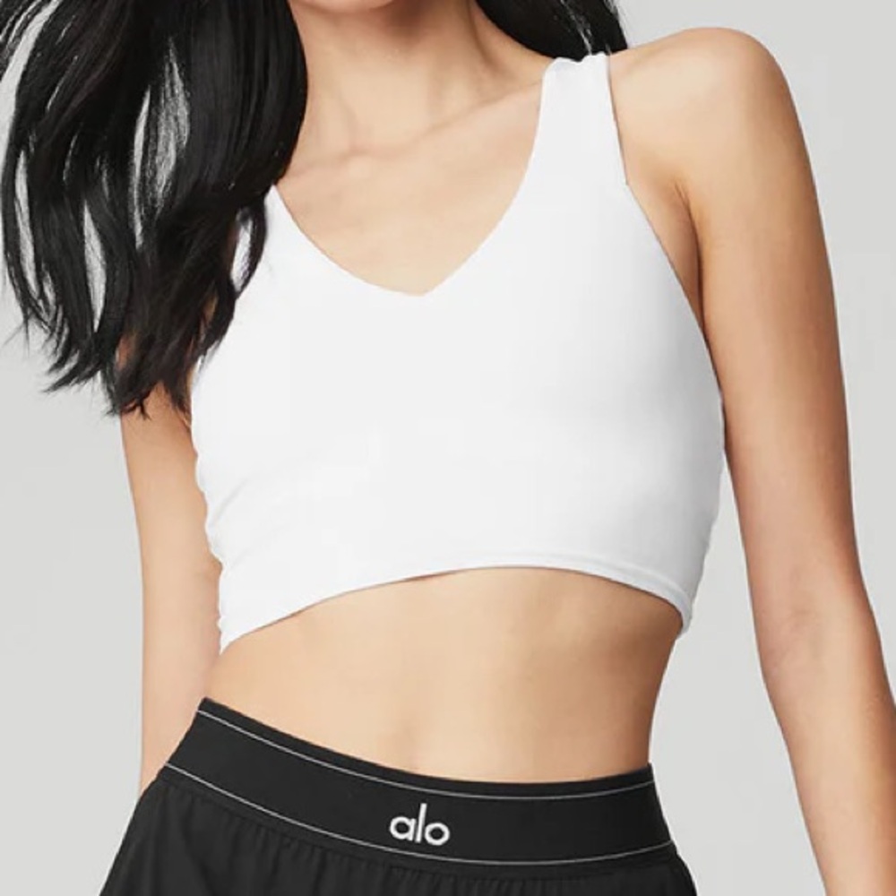 Alo Yoga Airbrush Real Bra Tank in White